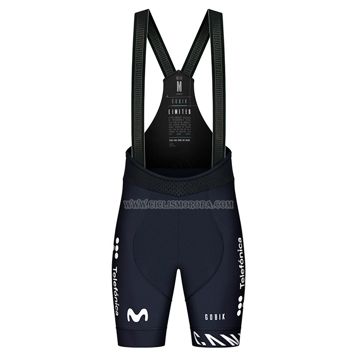 2023 Ropa Ciclismo Movistar Azul Blanco Mangas Largas y Culotte Largo